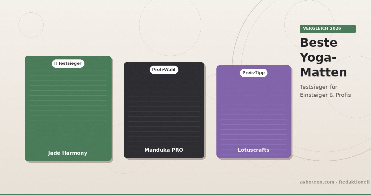 Premium Yoga-Matte auf Holzboden ausgerollt – Vergleich der besten Yogamatten 2026